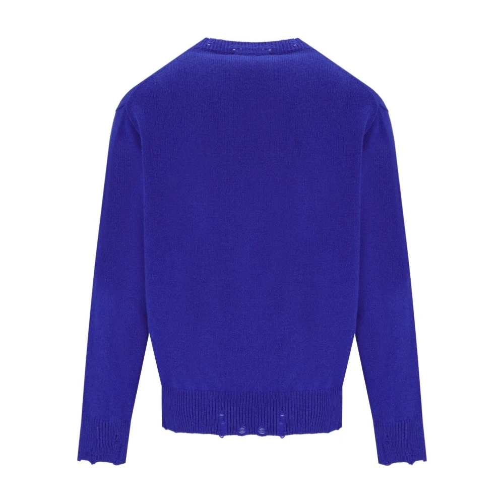 Amaránto Elektrisch Blauwe Crewneck Jumper met Raglanmouwen Blue Heren