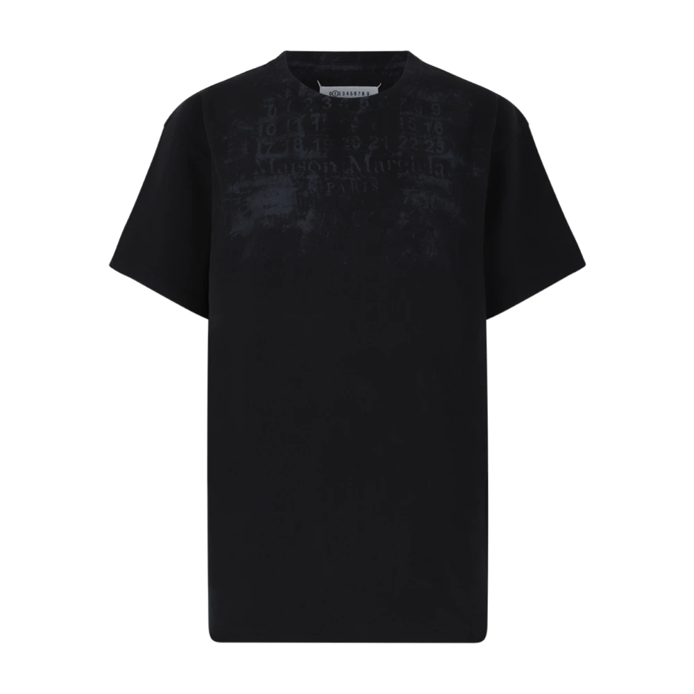 Maison Margiela , T-Shirts, Female, Black, S, Cotton Graphic T-Shirt