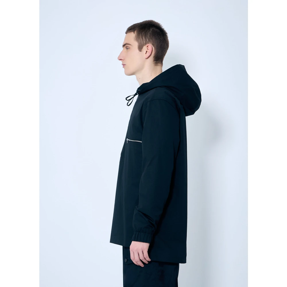 Dries Van Noten Capuchonkatoenen rits-shirt Black Heren