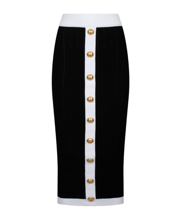black-and-white-midi-skirt