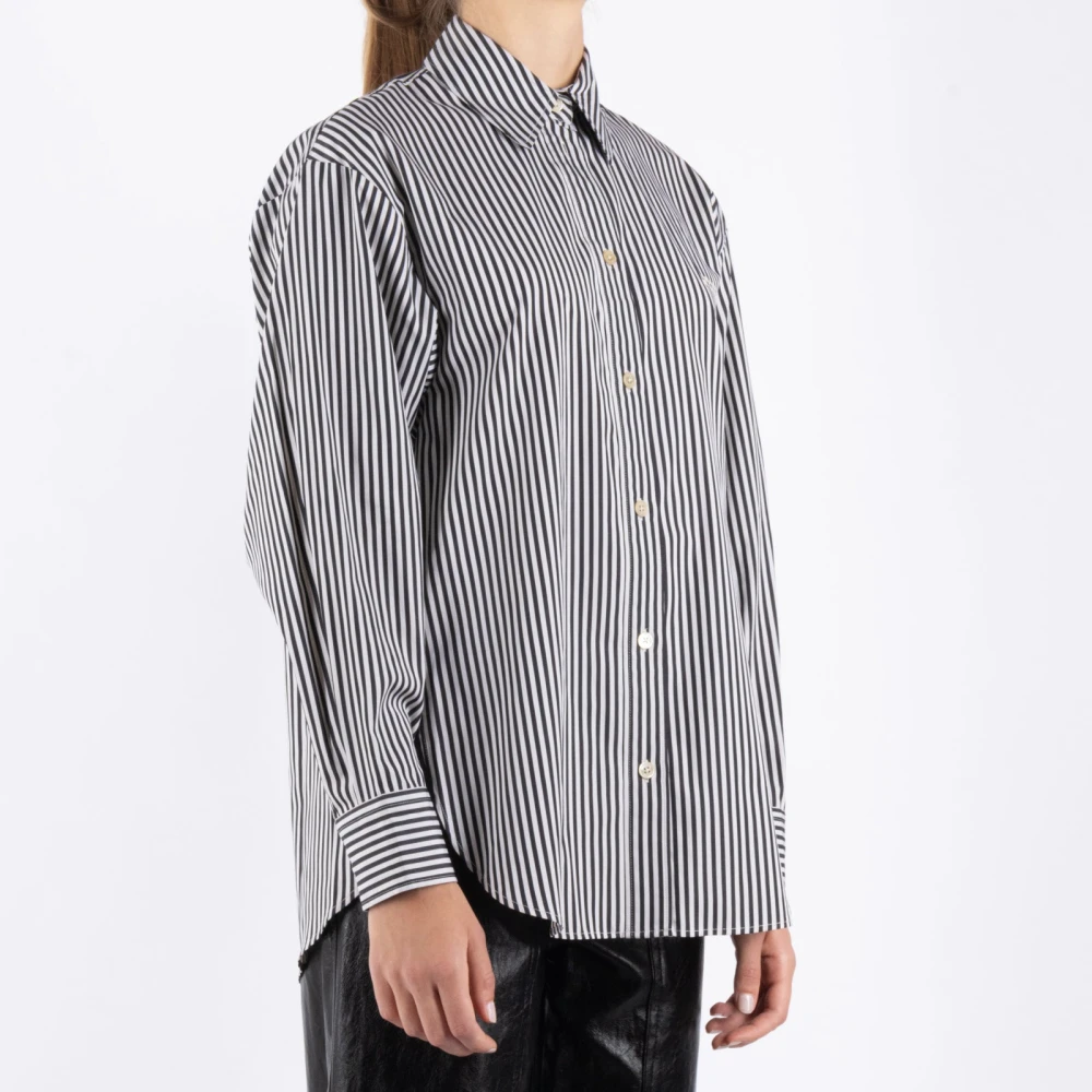 Isabel marant Zijden Koperen Shirt Zwart Ivoor Gray Dames