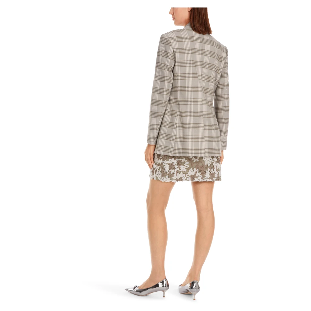 Marc Cain Blazer met glanzend ruitpatroon Green Dames