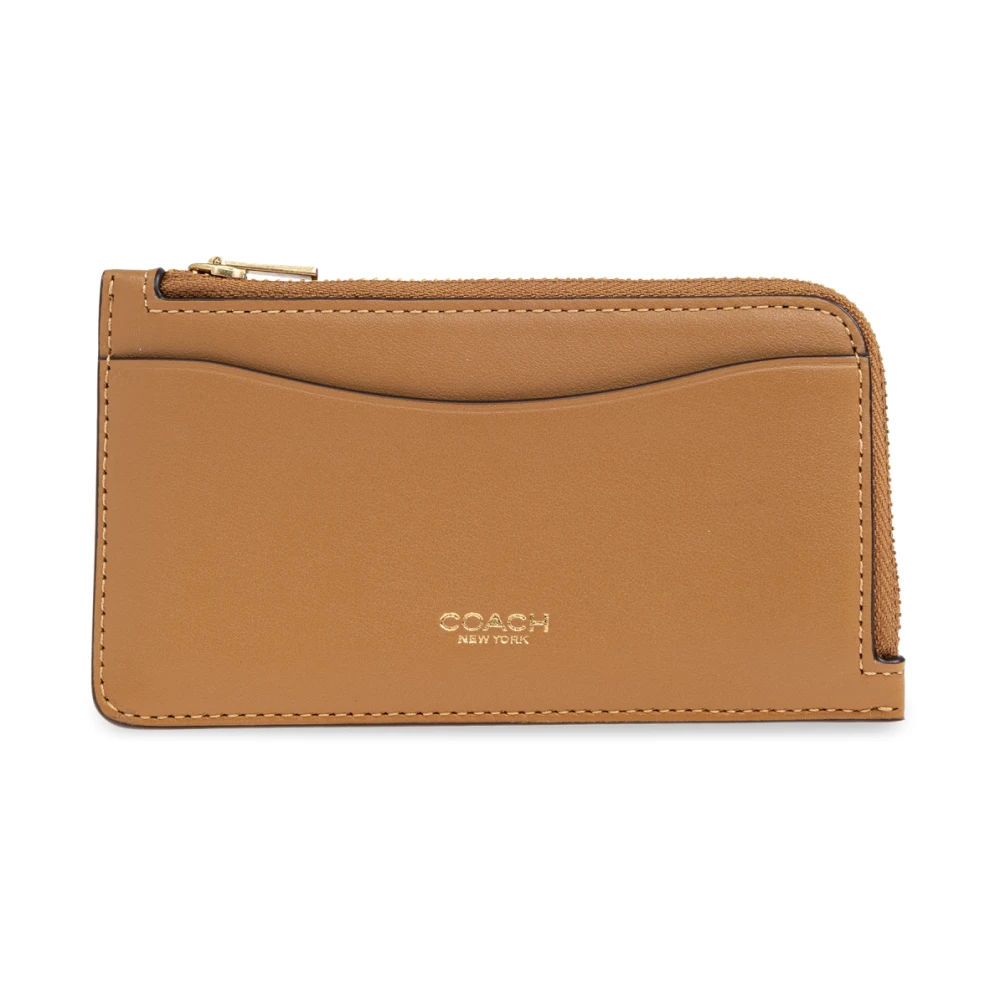 Coach Leren kaarthouder Beige Dames