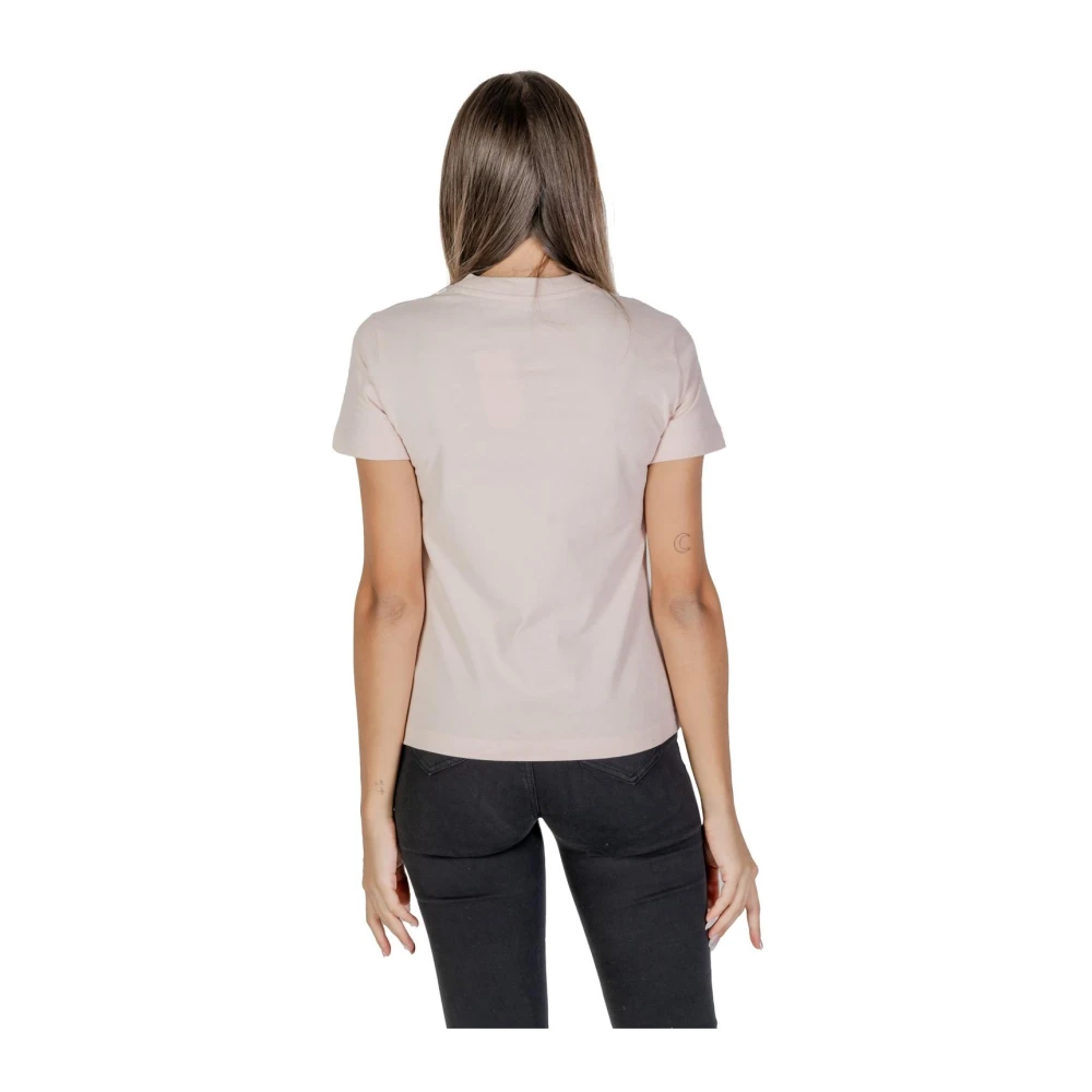 Calvin Klein Jeans Geborduurde Tee Model Roze Elegant T-Shirt Pink Dames