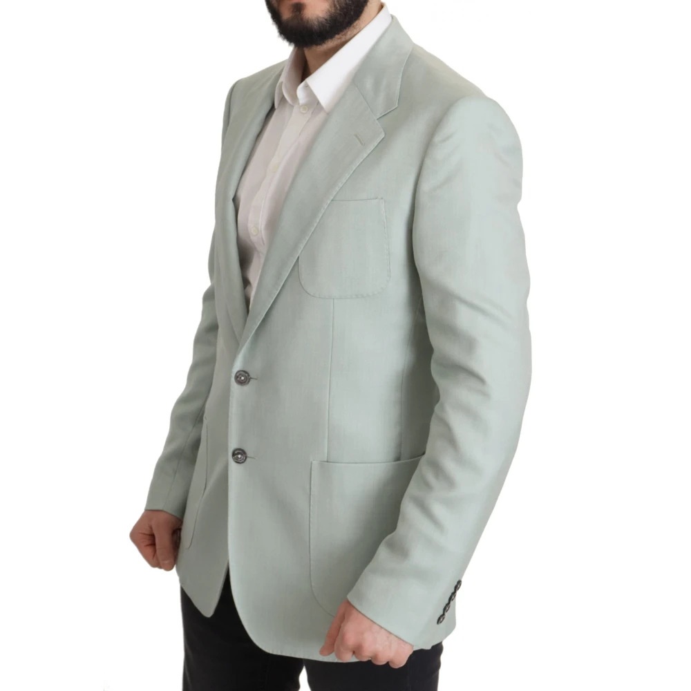 Dolce & Gabbana Elegant Mint Green Silk-Cashmere Blazer - Male - Blazers - Green - Xl - Jackets - Image 2