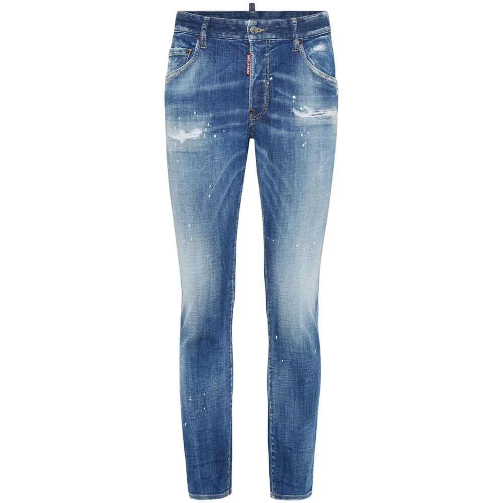 Dsquared2 Blauwe Distressed Denim Jeans Blue Heren