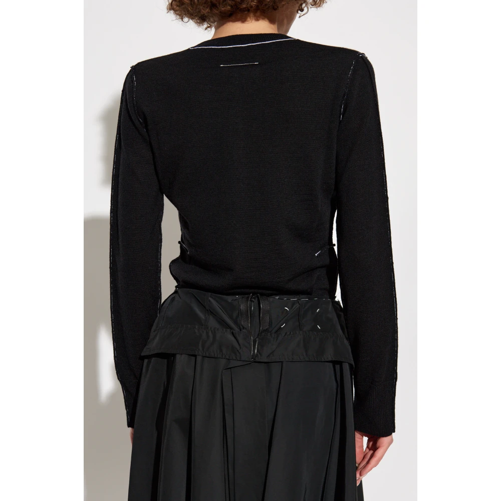 MM6 Maison Margiela Wol wollen cardigan Black Dames
