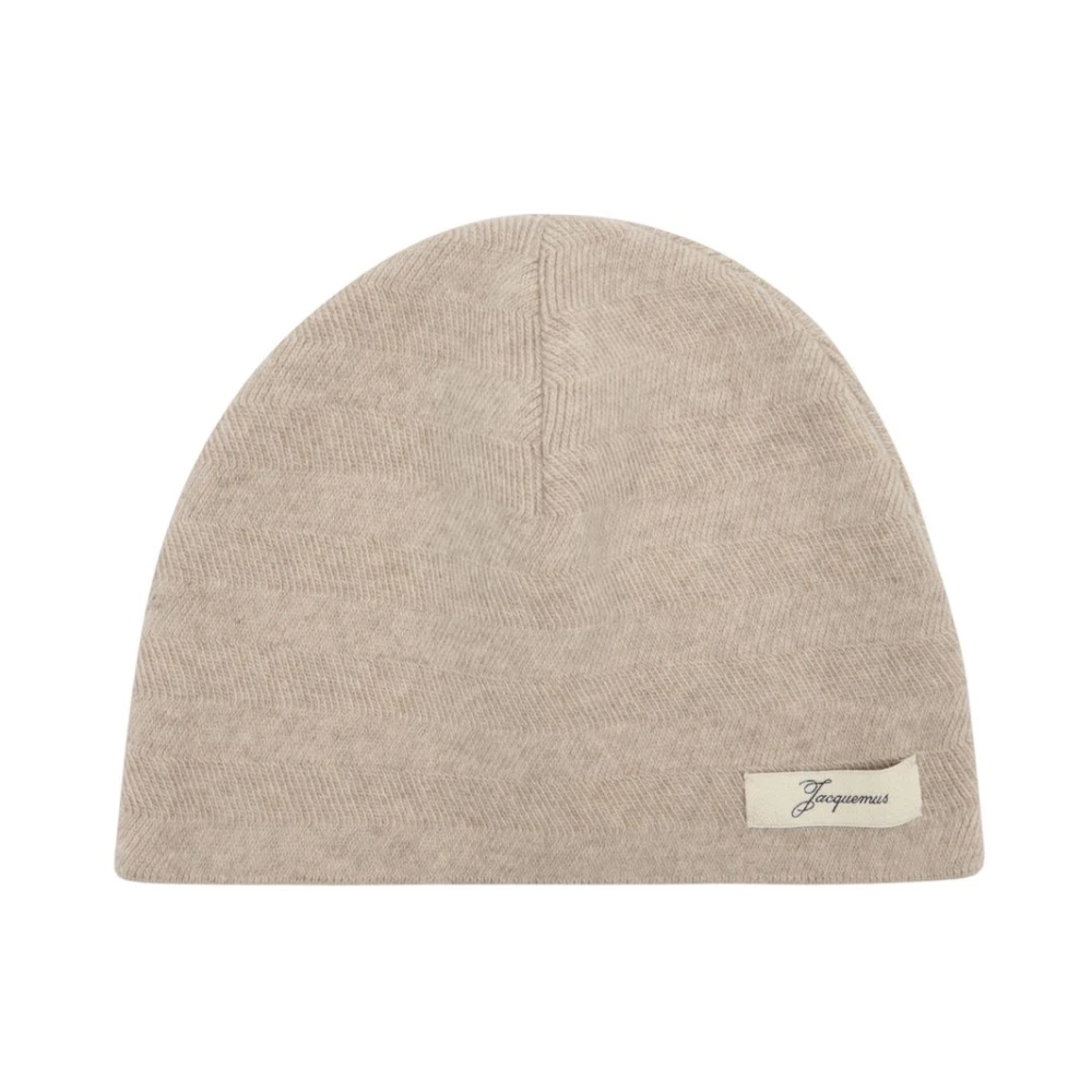 Jacquemus Donna Beige - Chevron Beanie - Accessories - One Size