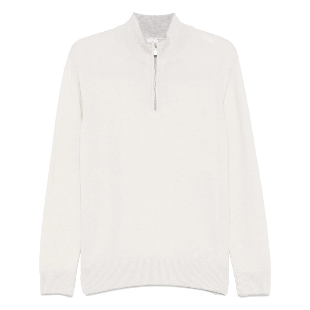 Eleventy Luxe Cashmere Half-Zip Gebreide Kleding White Heren