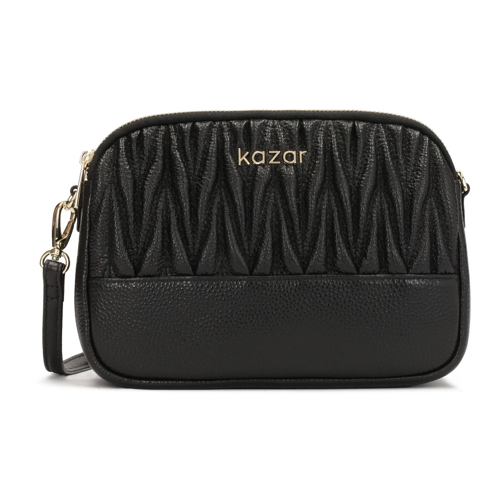 Kazar Kleine zwarte handtas met quilten en monogram Black Dames