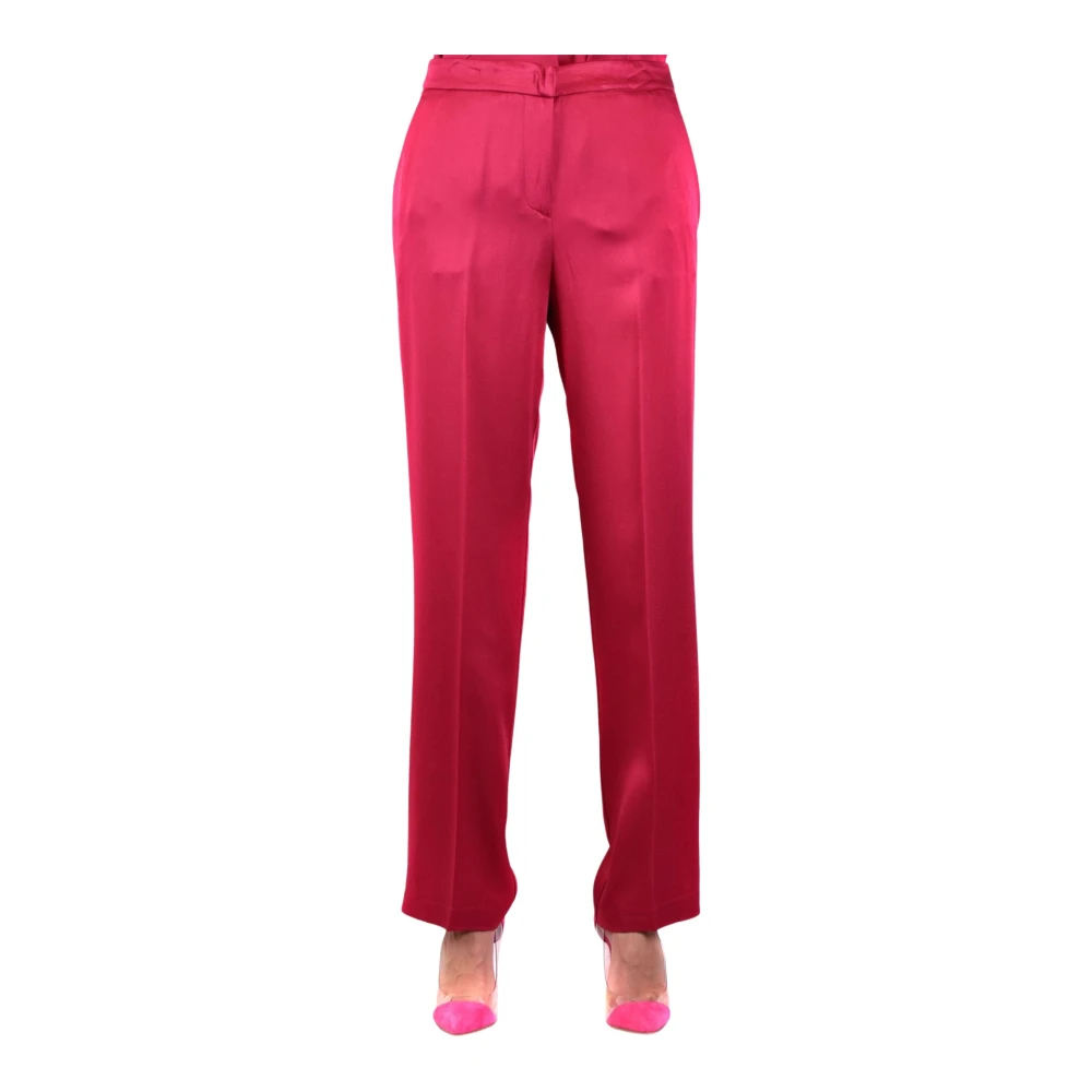 Twinset Women's Pink Wide Leg Trousers - Wide Trousers - M - Trousers