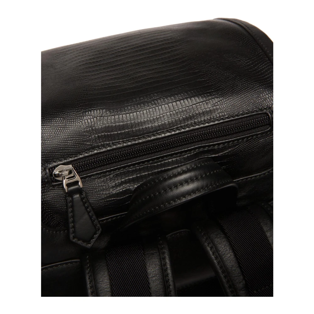 Bally Stijlvolle leren rugzak met zakken Black Heren