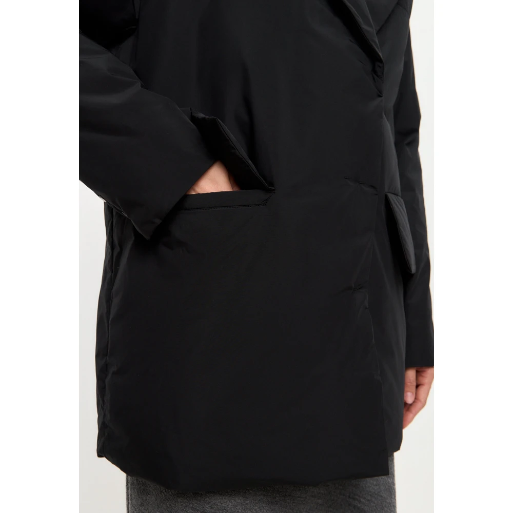 Cesare Gaspari Gebelde Gewatteerde Blazer Zwart Black Dames