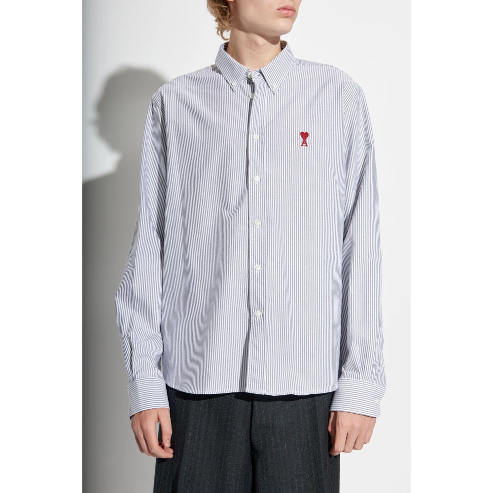Ami Paris Gestreepte overhemd Gray Heren