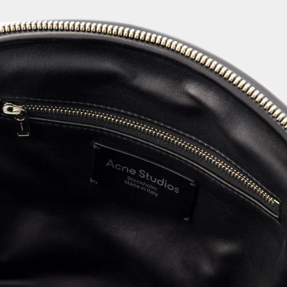 Acne Studios Zwarte Leren Mini Schoudertas Black Dames