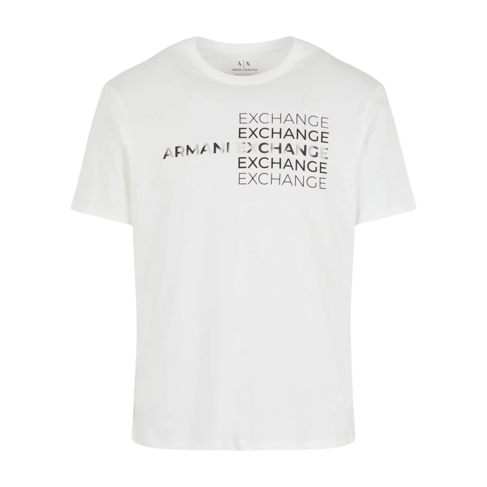Armani Exchange Multi Logo T-shirt van katoen White Dames