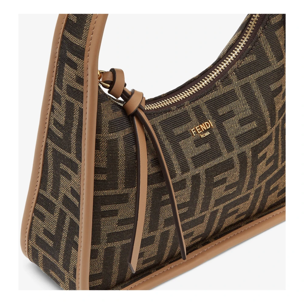 Fendi Bruine Leren Schoudertas Brown Dames