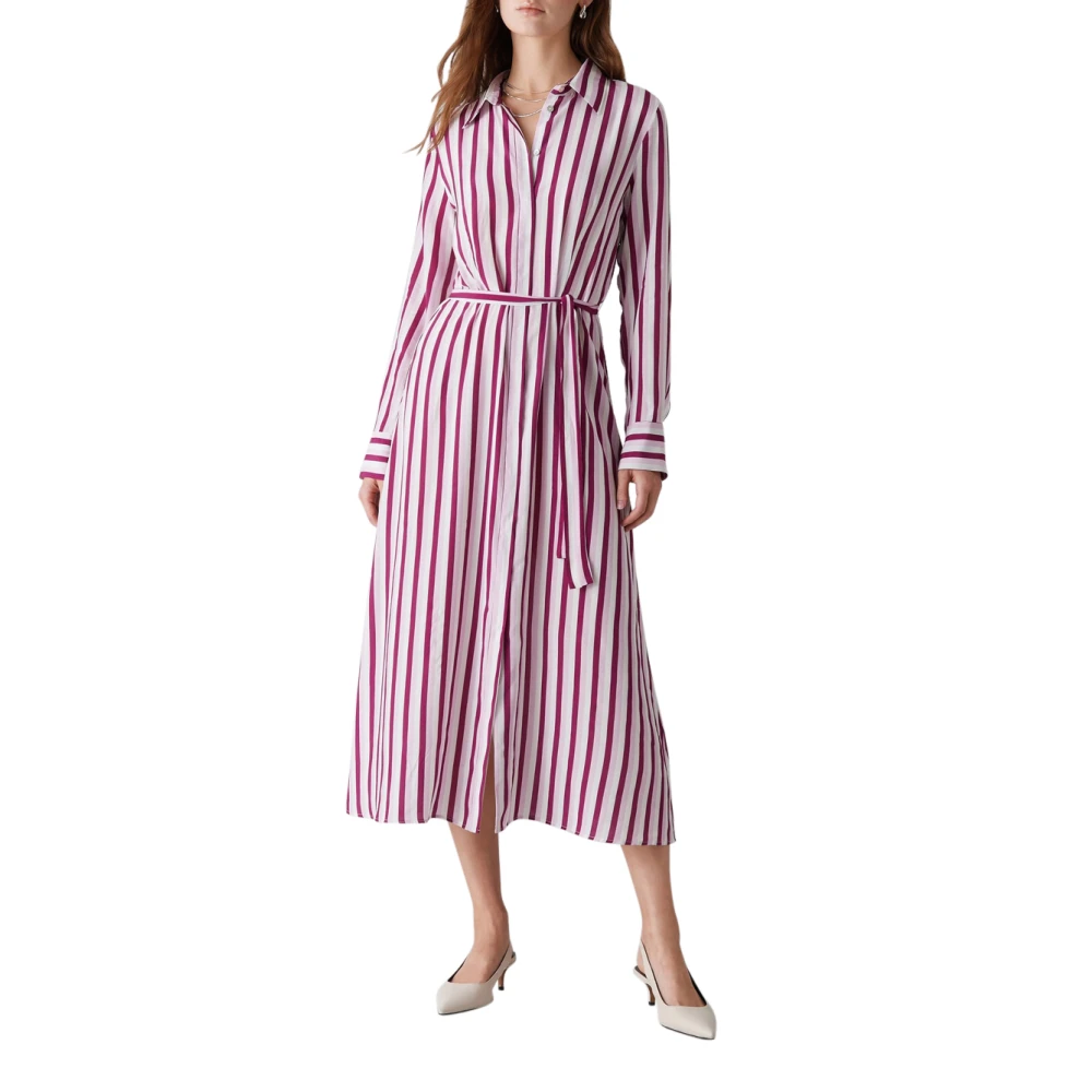 Marella Gestreepte Lange Jurk in Roze Multicolor Dames