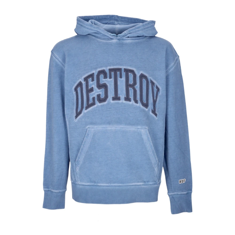 HUF Blauwe hoodie met lange mouwen en kangoeroezak Blue Heren