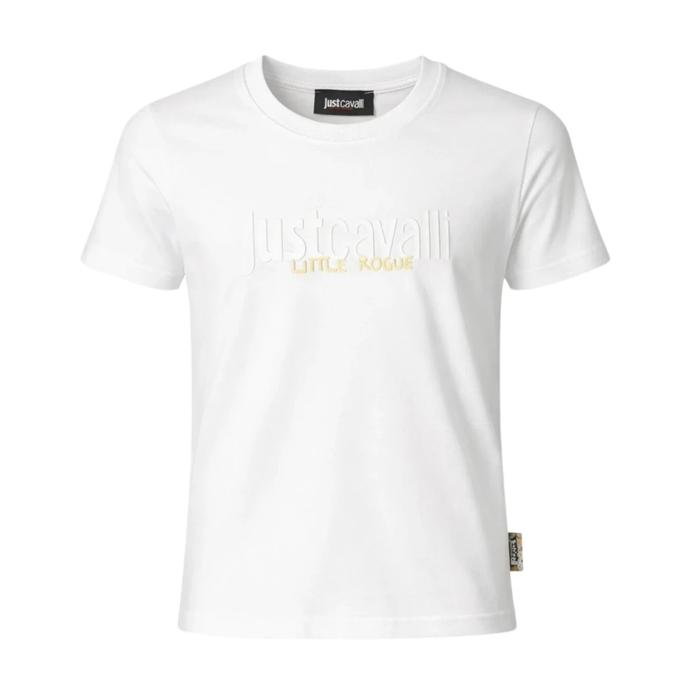 Just Cavalli White Kids Short Sleeve T-Shirts, Unisex, 13 Y, Printed T-Shirt