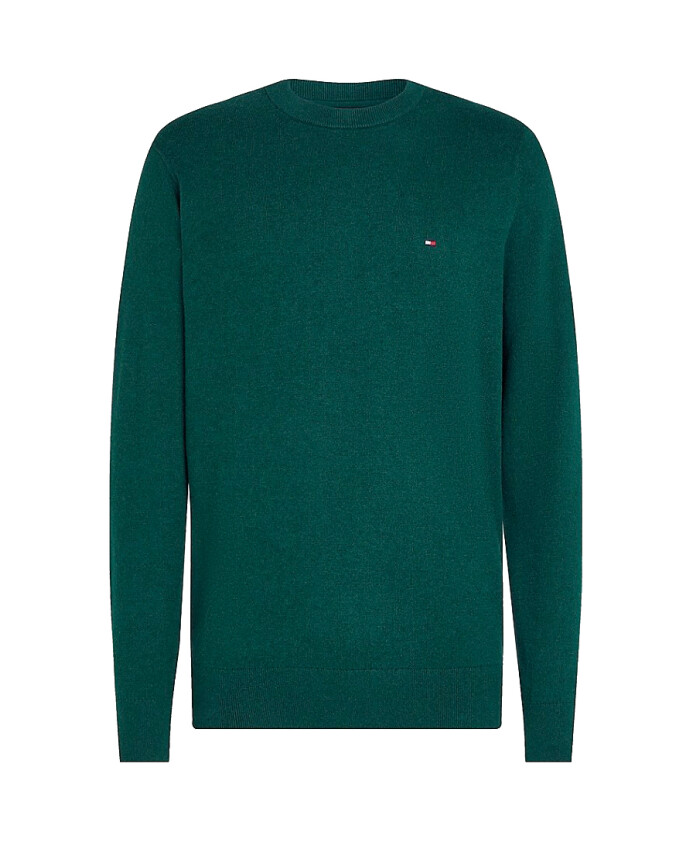 pull-en-maille-vert-coupe-classique