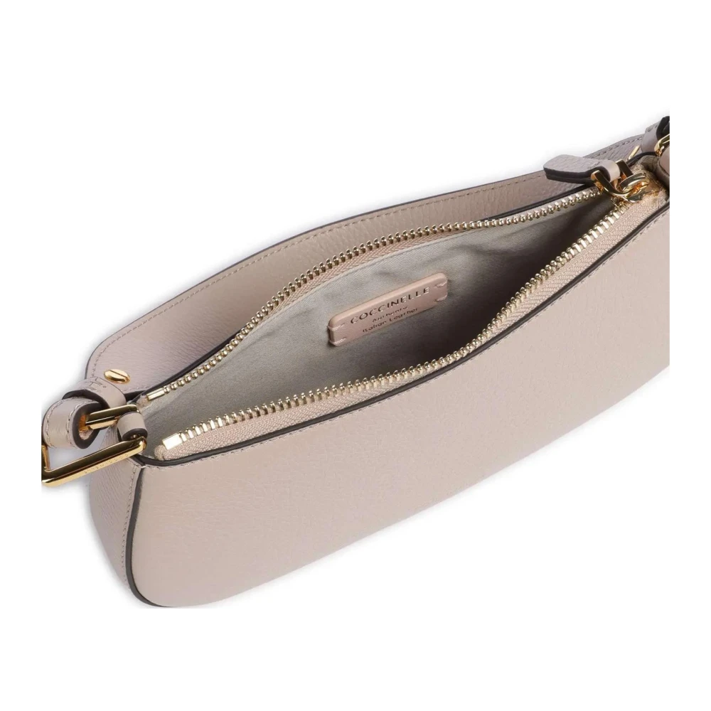 Coccinelle Omkeerbare leren schoudertas met rits Pink Dames