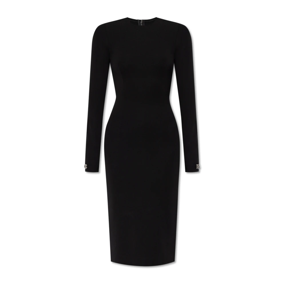 Dolce & Gabbana Women's Black Midi Dresses,, Dress With Long Sleeves 3XS