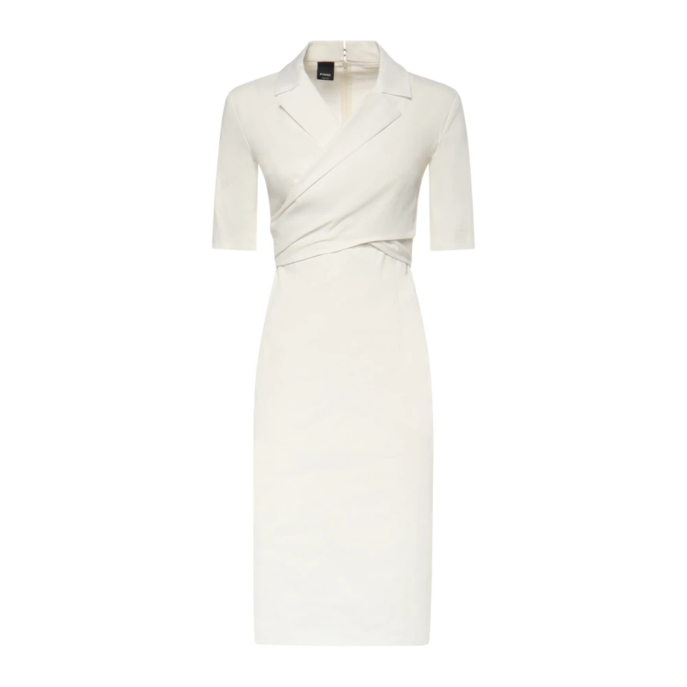 Pinko Women's White Allyson Abito Lino Stretch - Midi Dresses - S - Dresses