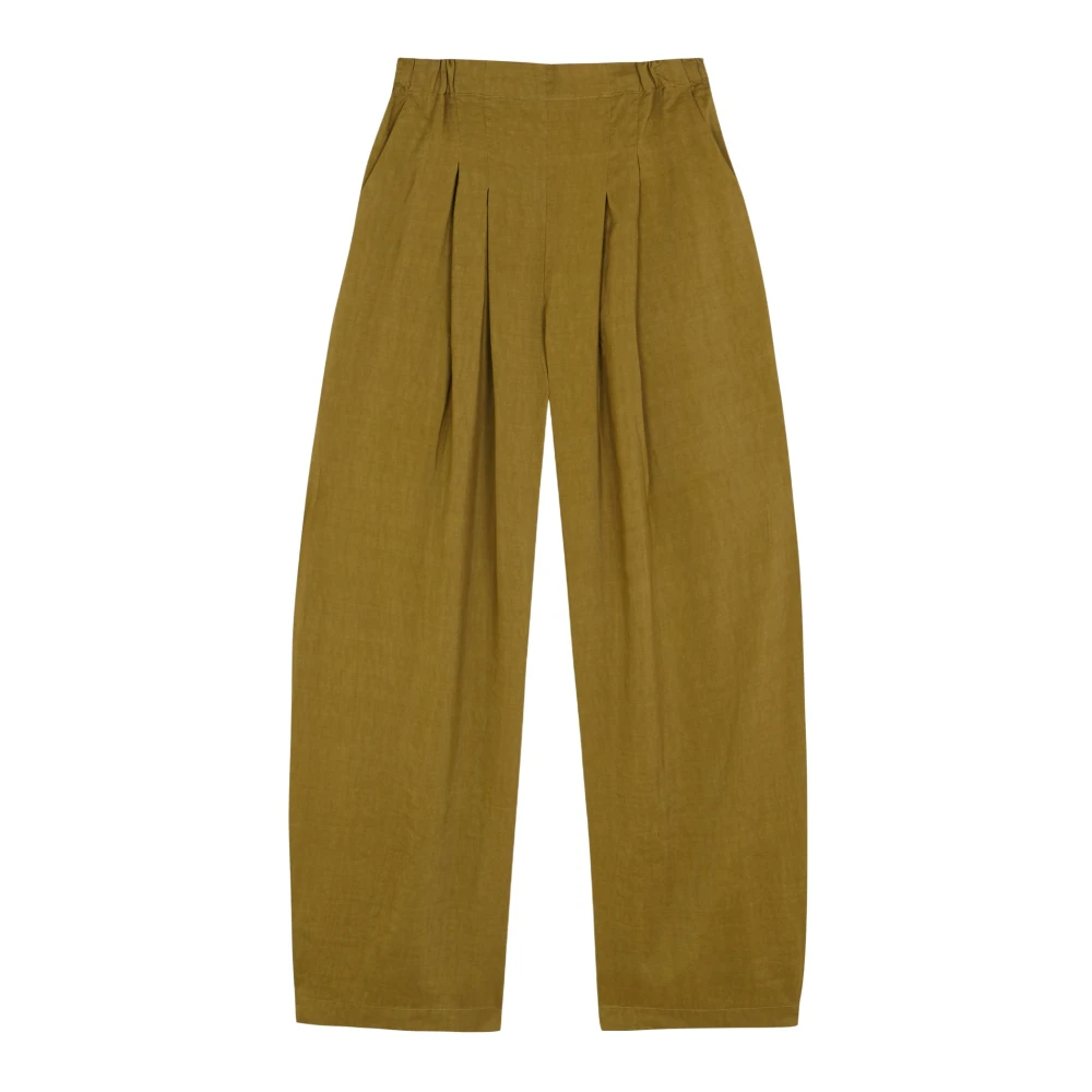 Cortana Women's Green Tapered Trousers, L, Elena Pleated Trousers