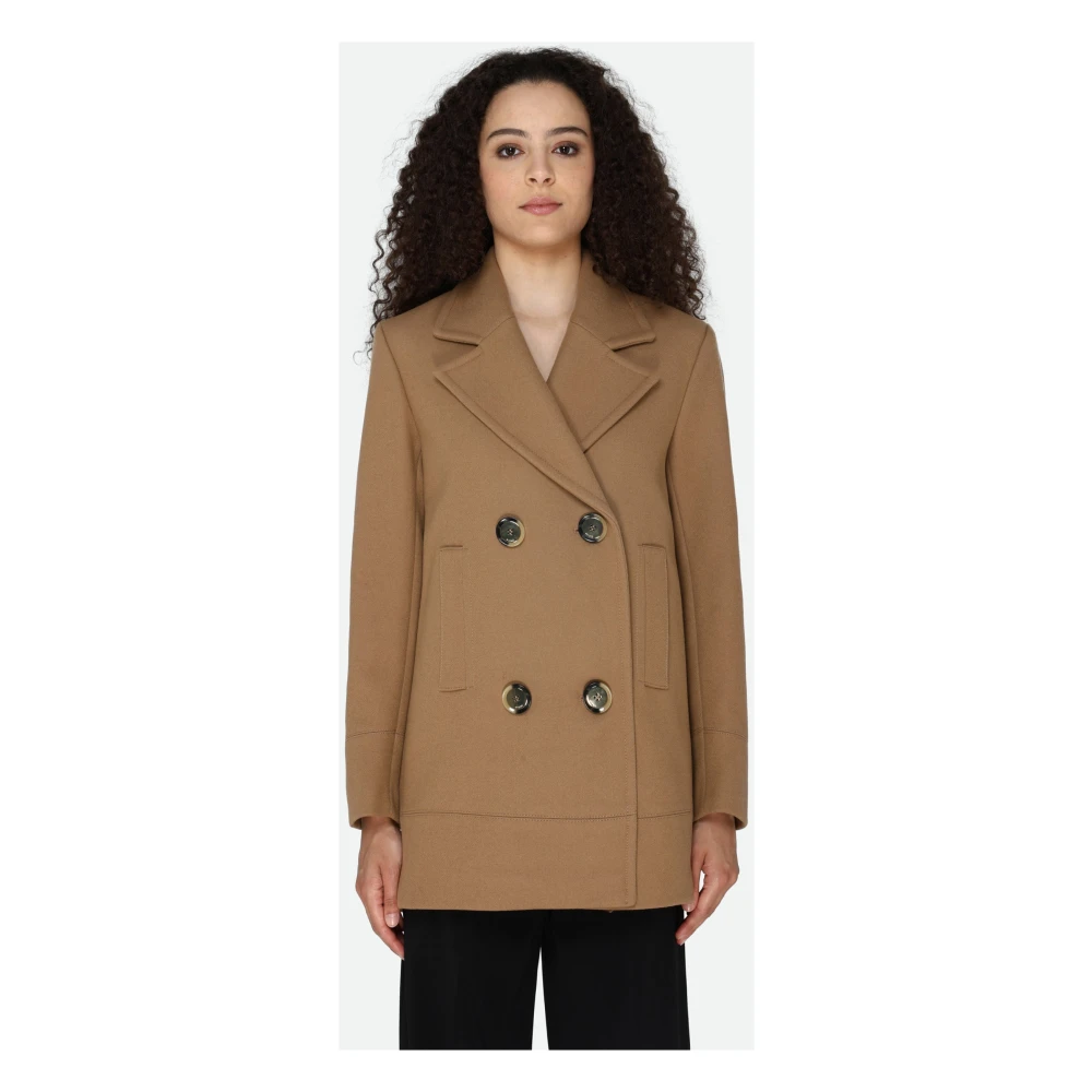 pinko Kameel Dubbel-Borst Jas Brown Dames