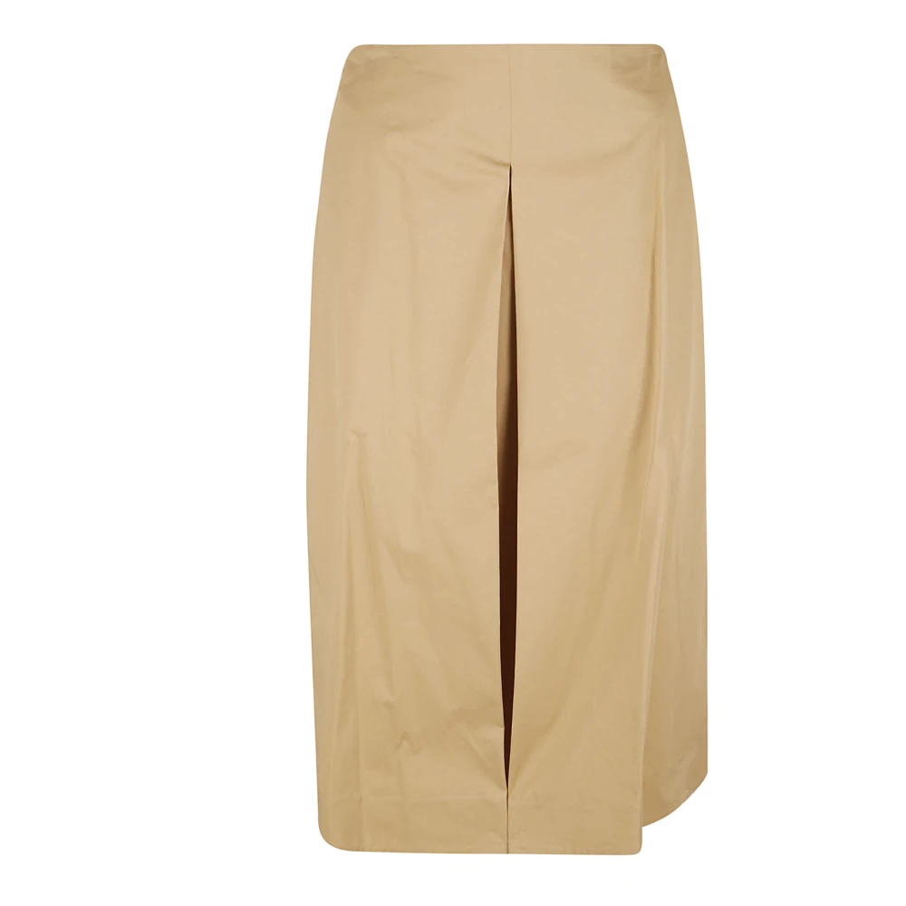 TORY BURCH Geplooide Poplin Rok Brown Dames
