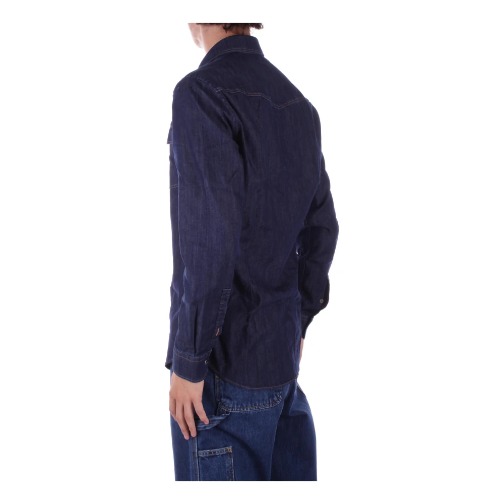 Dondup Denim Clip Front Zakken Shirt Blue Heren