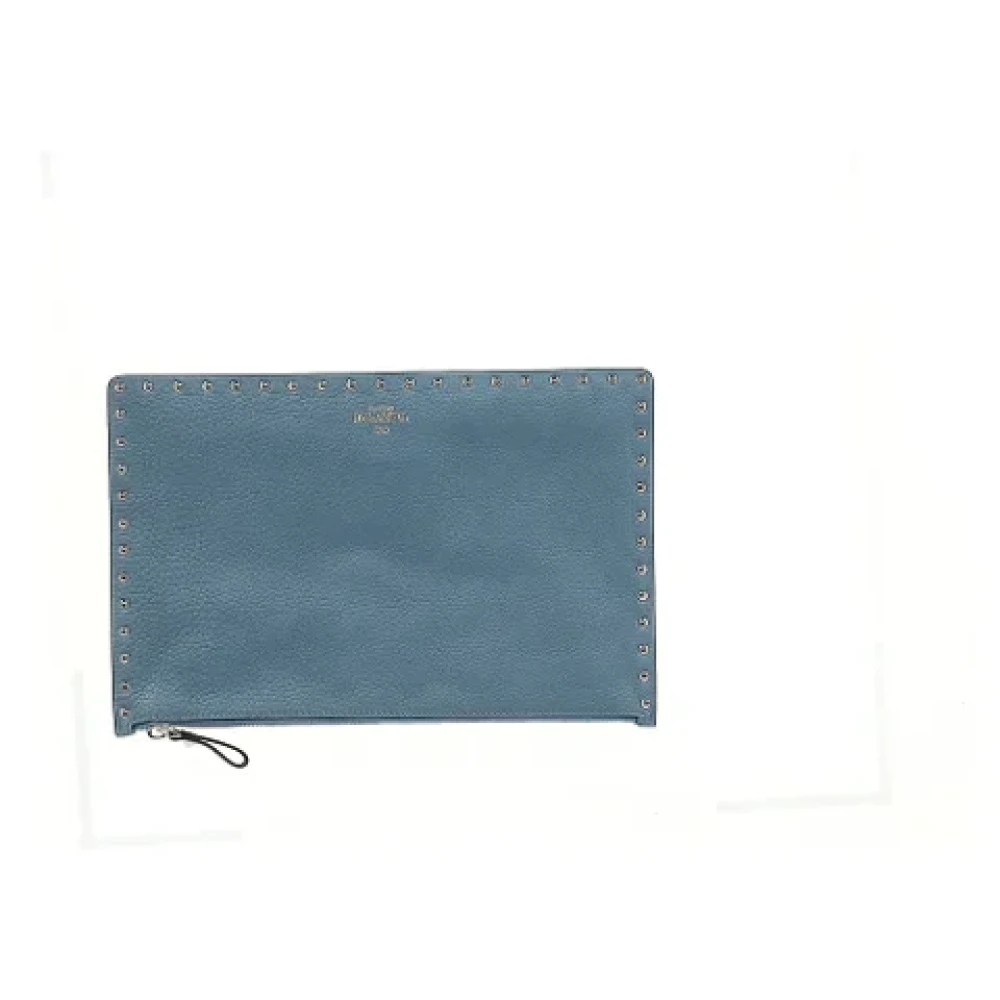 Valentino Vintage Pre-owned Leather clutches Blue Dames