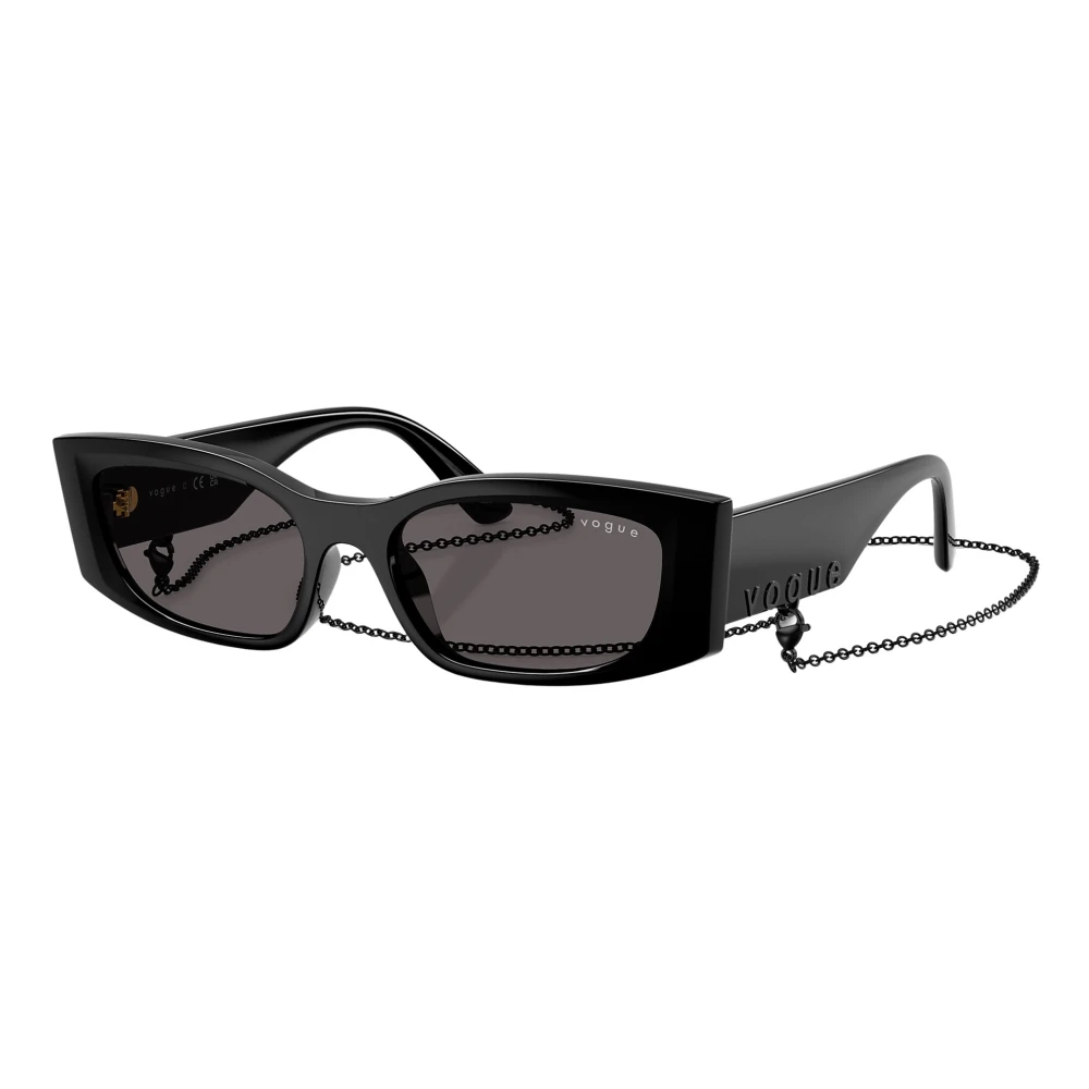 Vogue Women's Black Sunglasses, 53 Mm, /Smoke Sunglasses