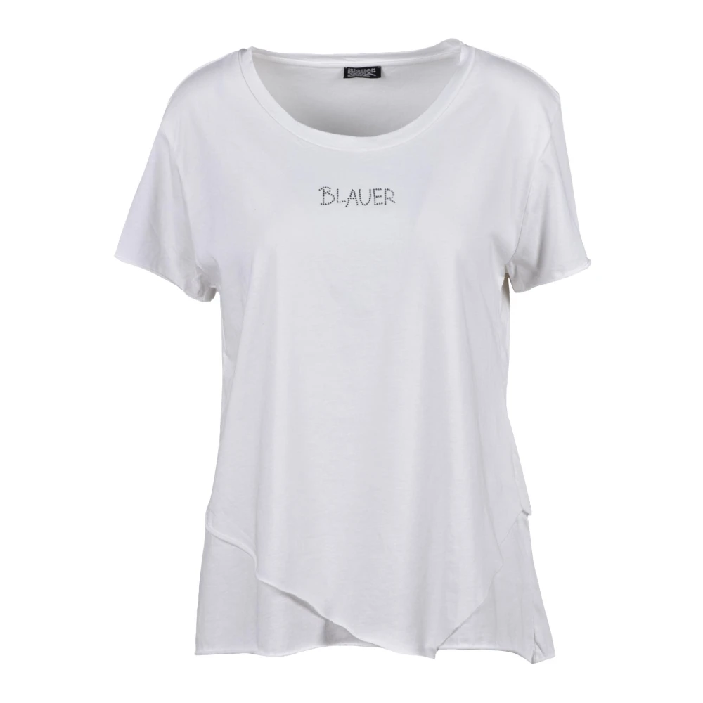 Blauer Tshirt White Dames