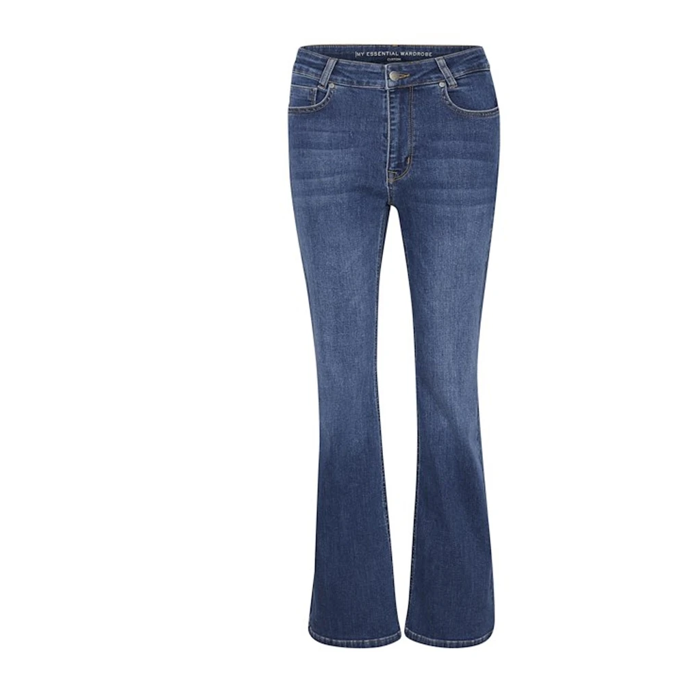 My Essential Wardrobe Women's Blue Flare Jeans, W27 L34, High Bootcut Jeans In Medium Wash