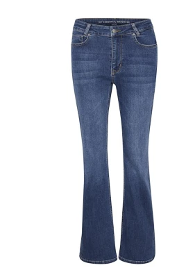 Hög Bootcut Jeans i Medium Blå Tvätt
