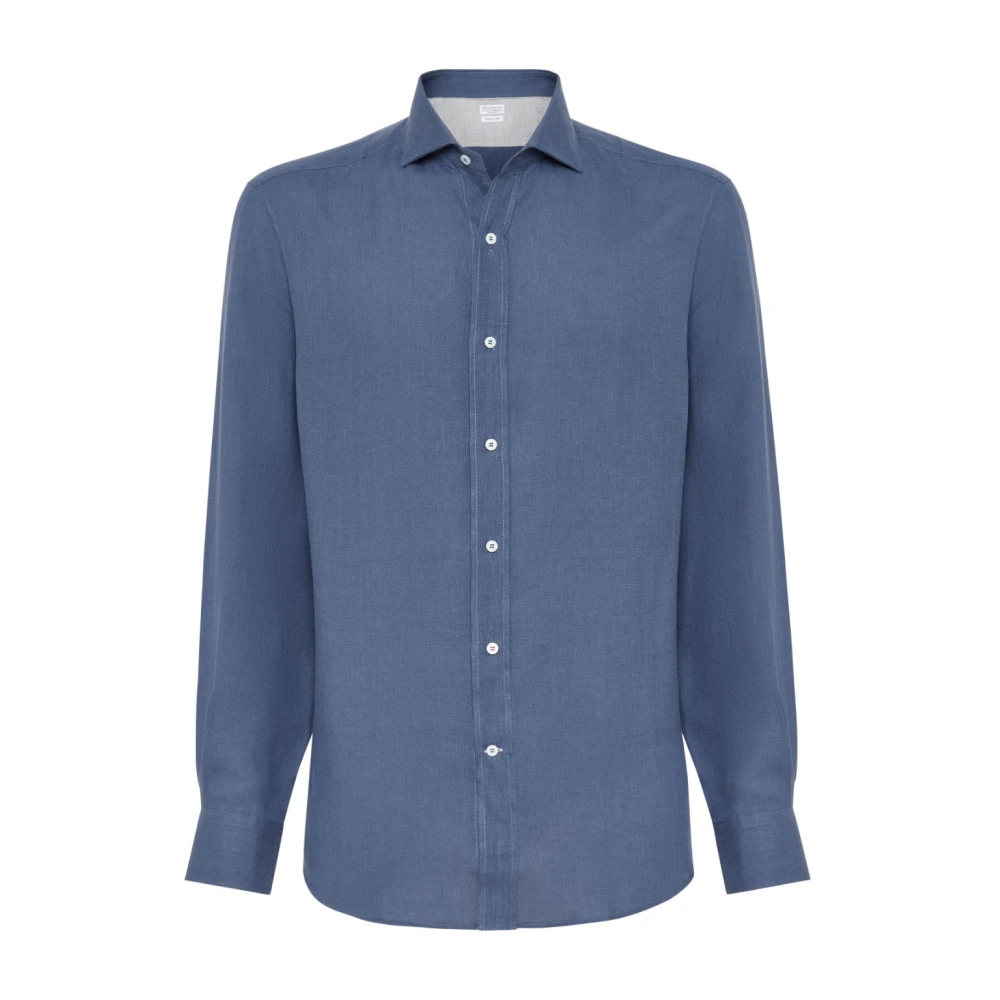 BRUNELLO CUCINELLI Blauwe Herenshirts Blue Heren
