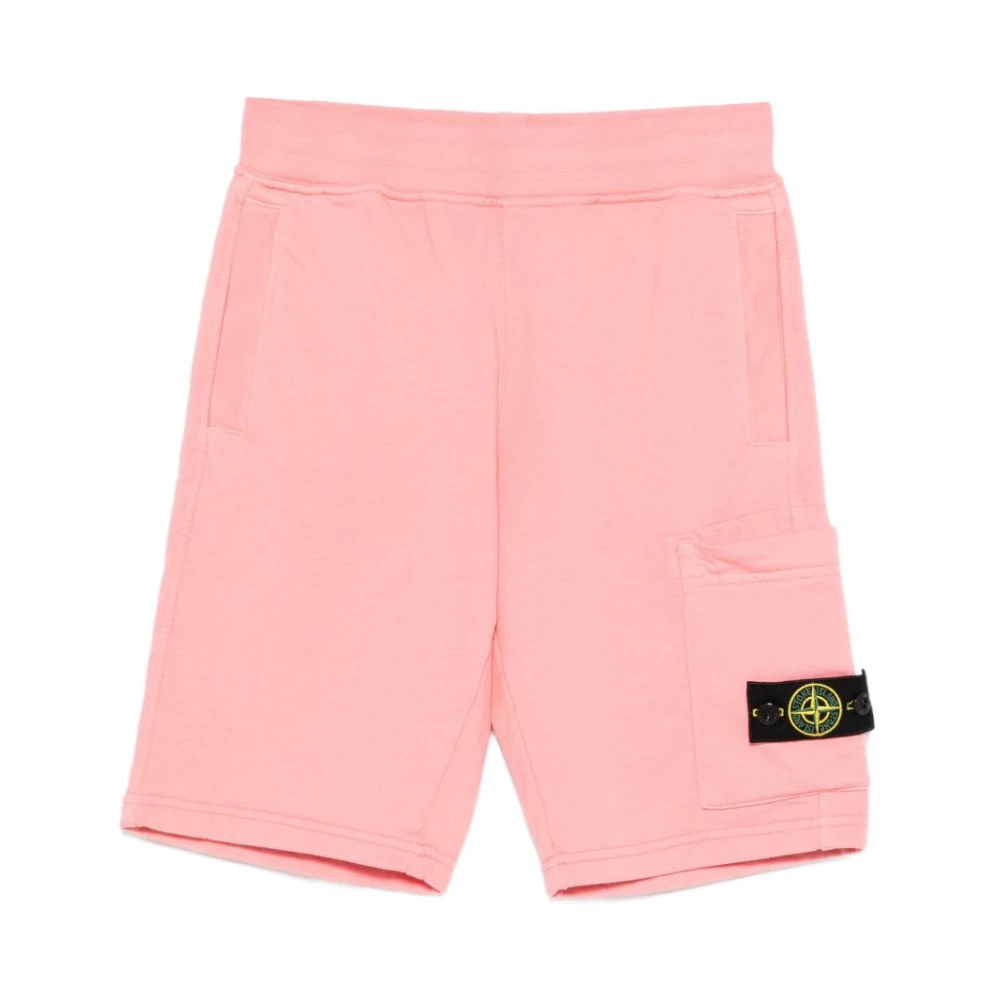 Stone Island Pink Shorts, Male, 8 Y, Bermuda Shorts