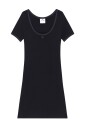elegante-robe-courreges-en-coton-noir-et-marine