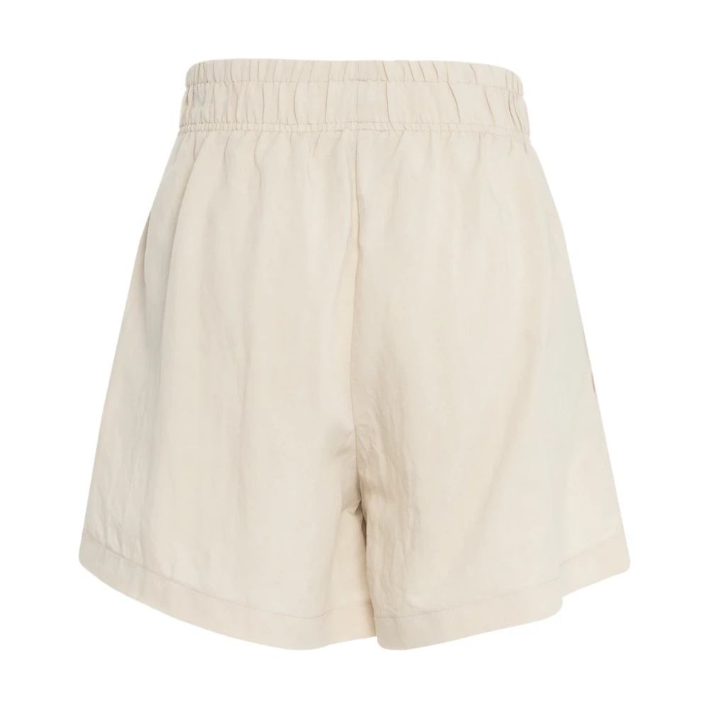 8pm Beige Linnen Blend High-Waisted Shorts Beige Dames