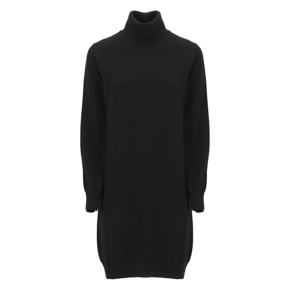 Kangra Kasjmier Wol Zwart Jurk Vrouwen Hoge Hals Black Dames