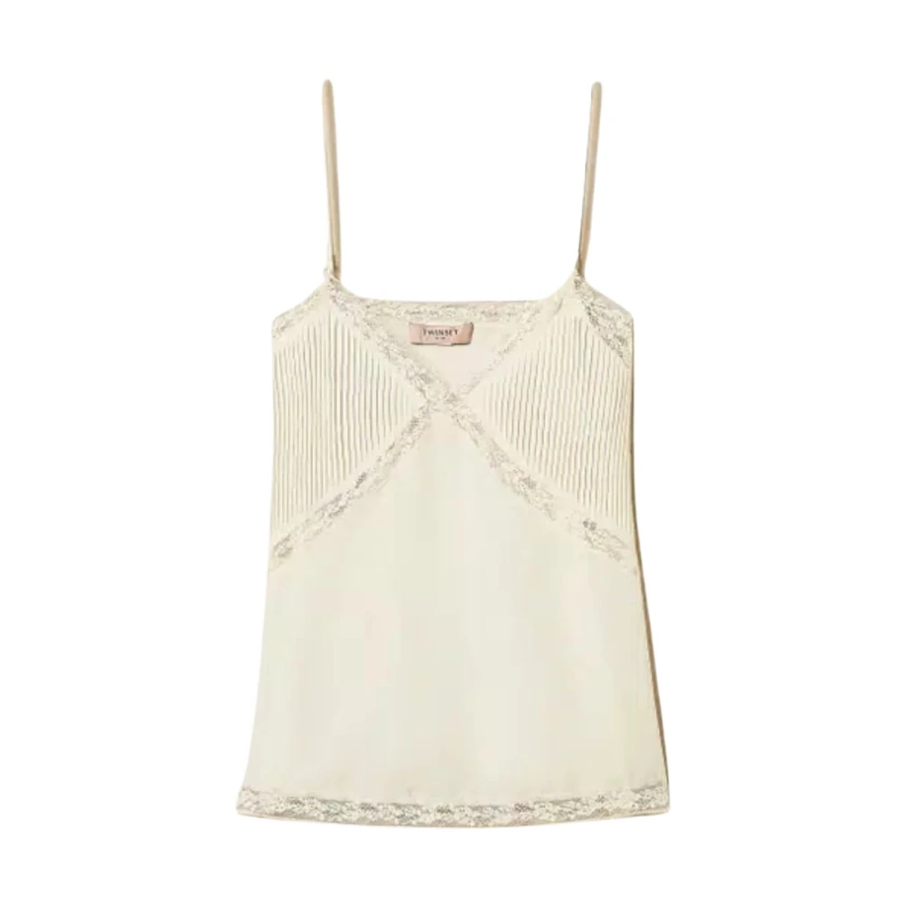Twinset Donna Bianco Top, L, New,