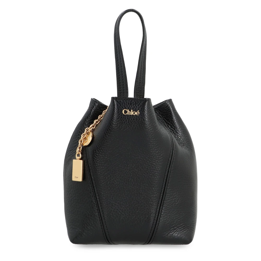 Chloé Piccola Leren Tote met Afneembare Bedel Black Dames