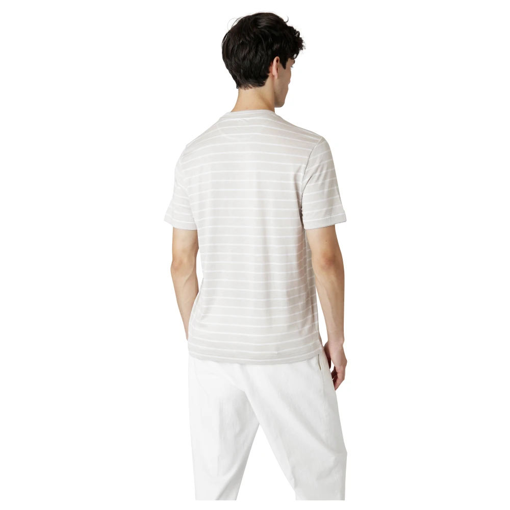 Eleventy Zijde en Giza Katoenen Crewneck T-shirt Beige Heren