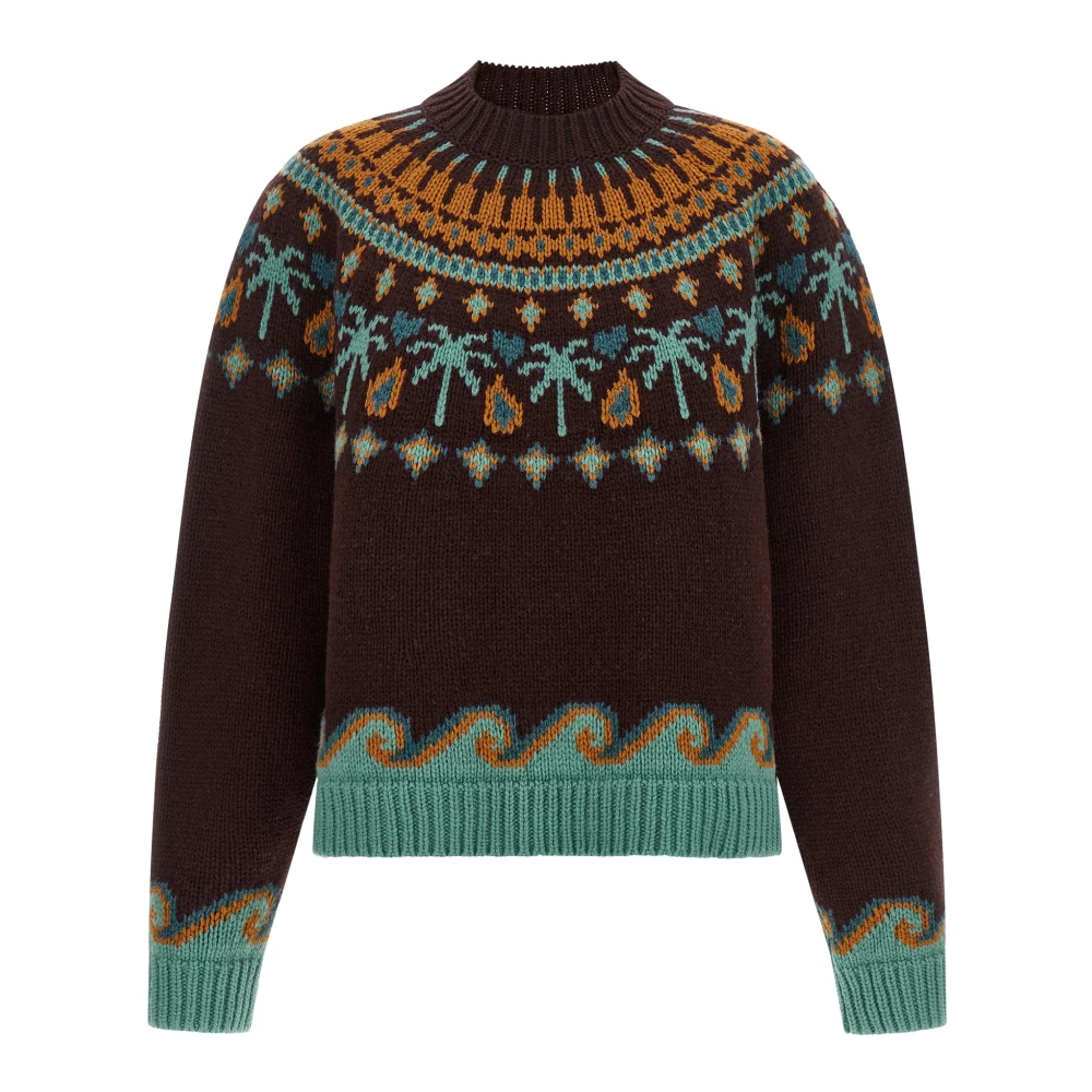 Alanui , Round-Neck Knitwear, Female, Brown, Xs, Sweet Winter Knit