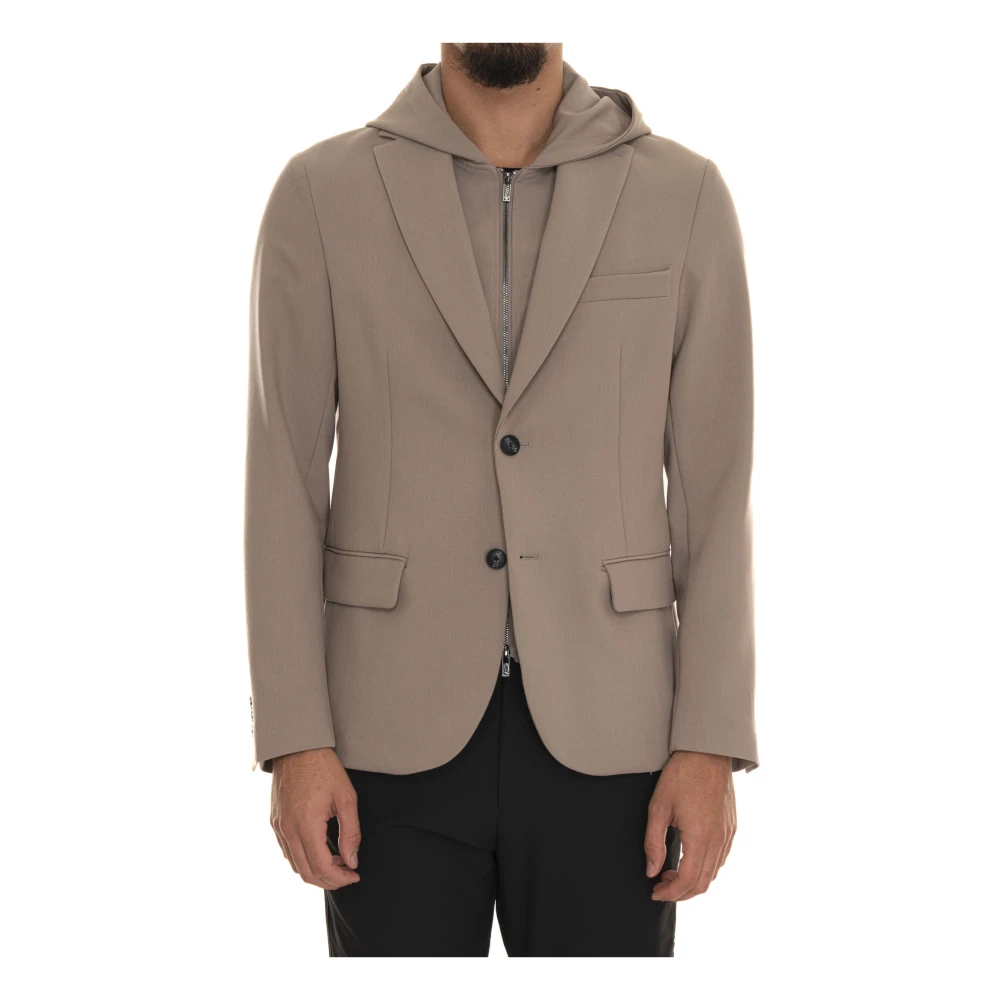 Emporio Armani Jas met hoogwaardige stof en afneembare capuchon Beige Heren