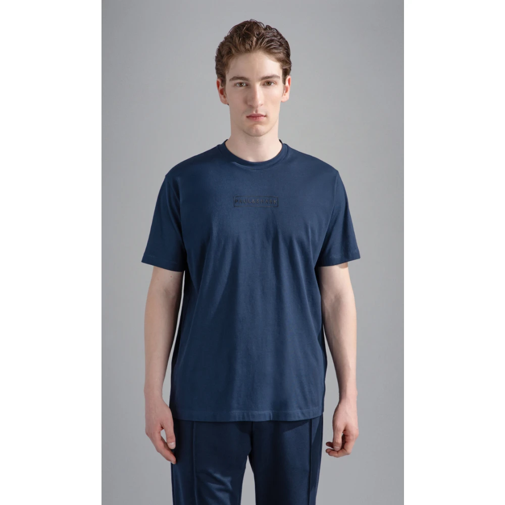 PAUL & SHARK Marine Katoenen T-shirt Regular Fit Blue Heren