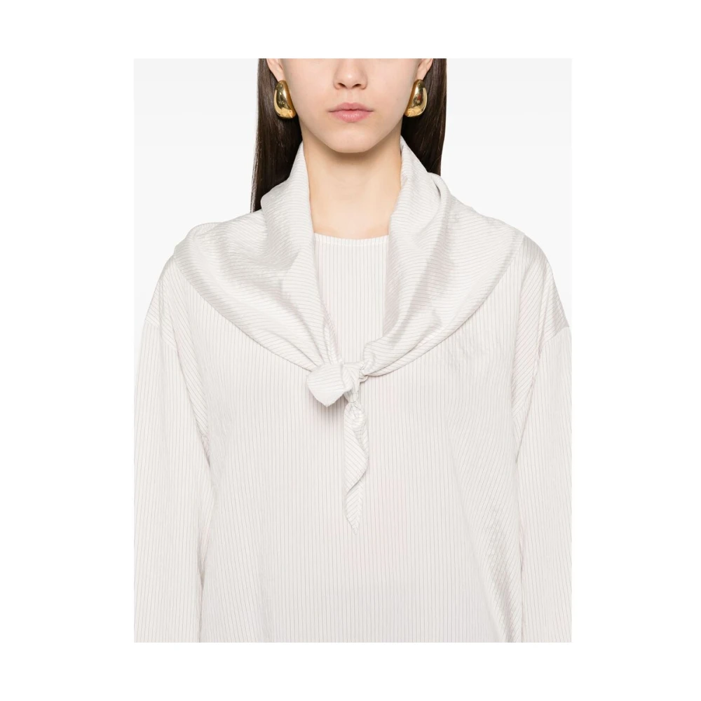 Studio Nicholson Witte Pinstripe Trui met Sjaal White Dames