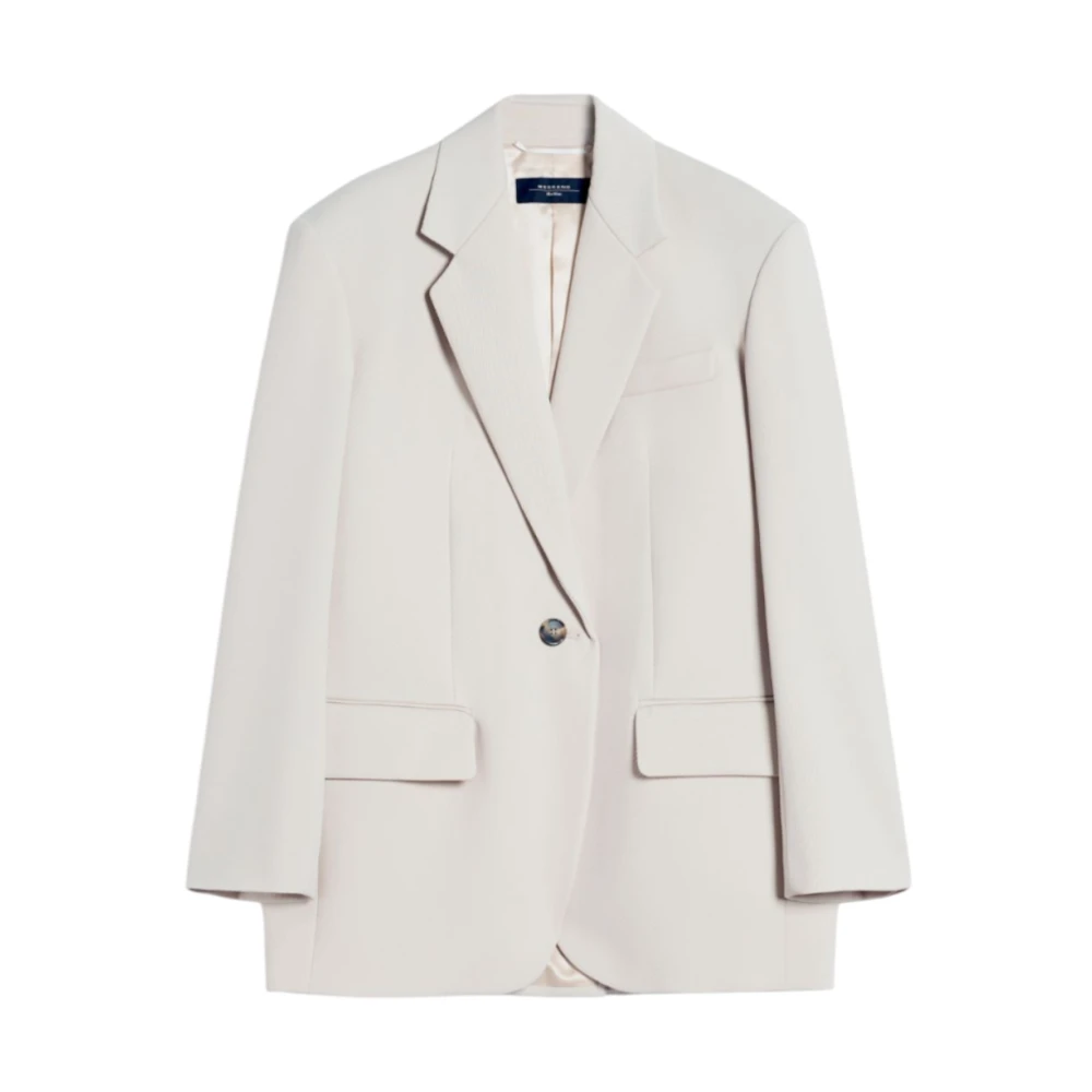 Max Mara Weekend Oversized Blazer in Beige Wollen Blend Beige Dames
